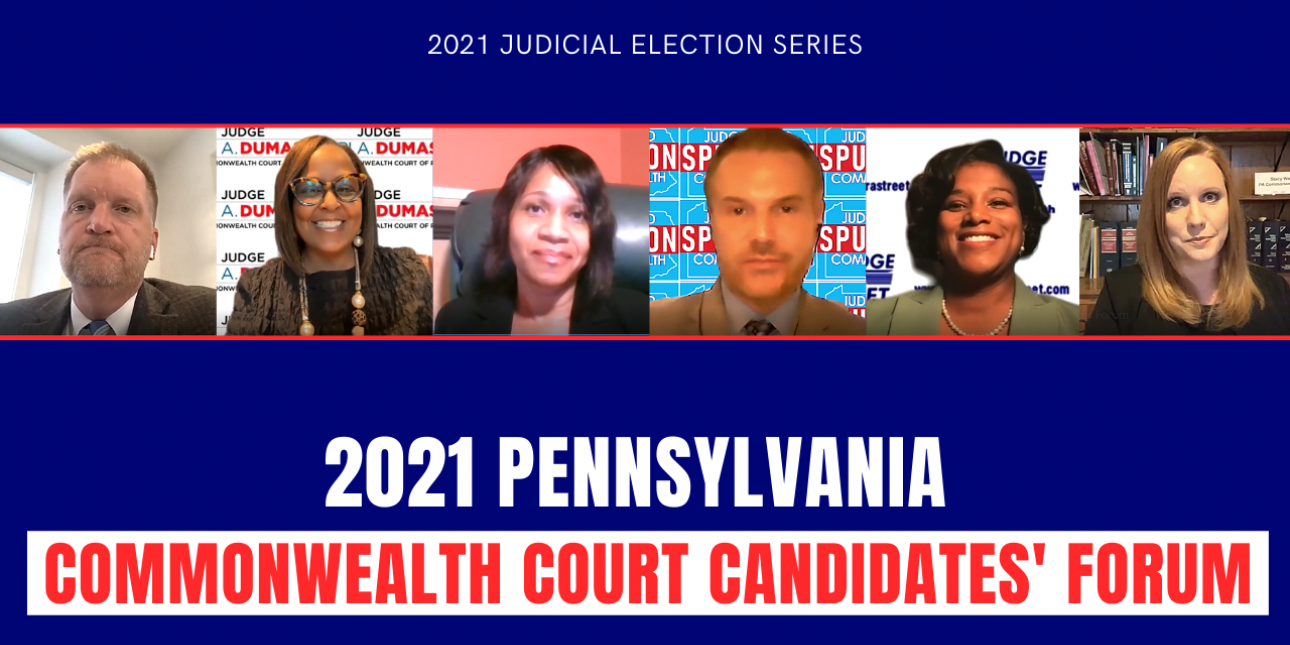 Screenshots of the candidates for PA's Commonwealth Court