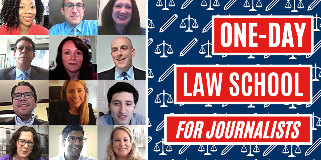 Collage of One-Day Law School for Journalists speakers and panelists