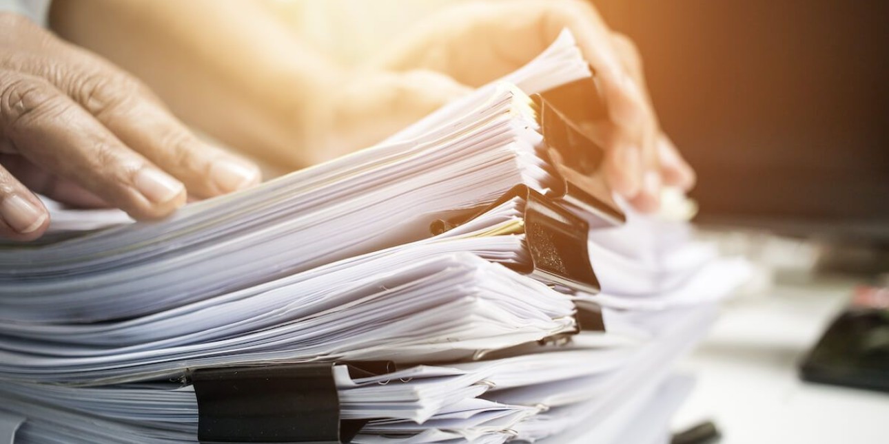Pile of legal documents