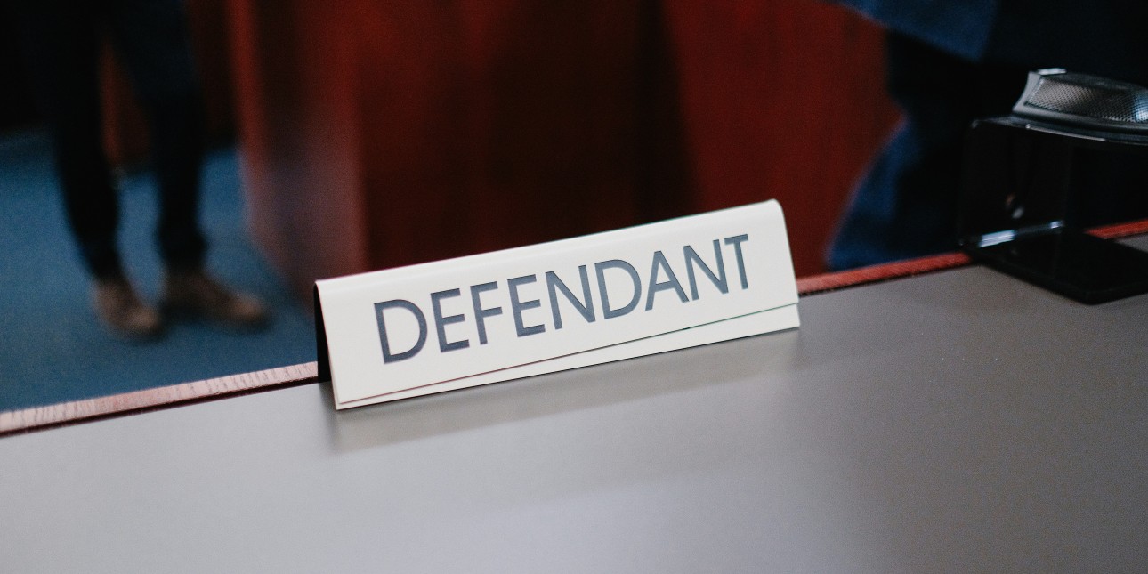 A defendant's table in court