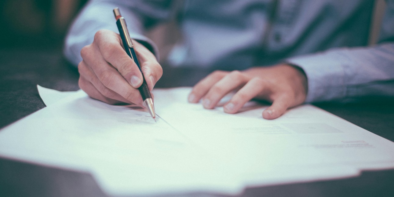 A man writing