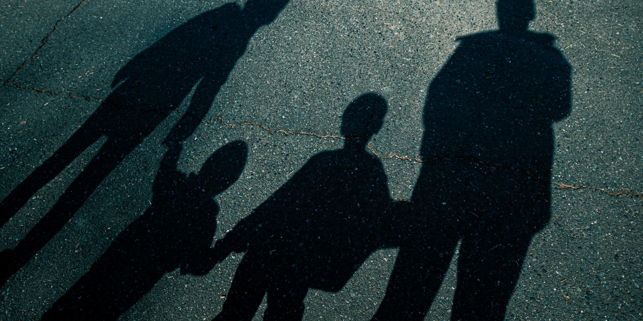 Shadows of adults and children