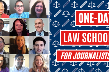 Collage of One-Day Law School for Journalists speakers and panelists