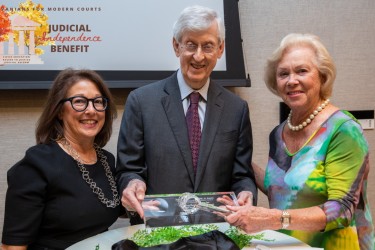 Deborah Gross and Robert Heim presenting Judge Marjorie Rendell with the Judge Edmund B. Spaeth, Jr. Award