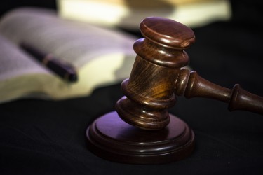 gavel sitting in front of a book