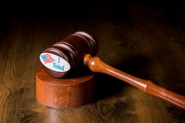 Ballot with "I Voted" Sticker